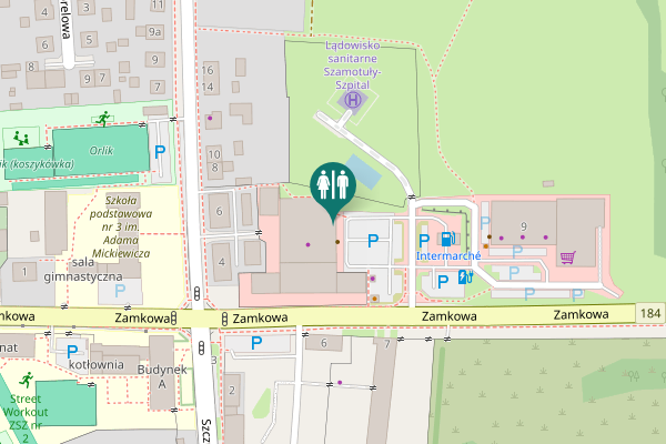 Map showing location of Zamkowa 7 Toilet