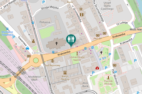 Map showing location of Krakowska 4 Toilet