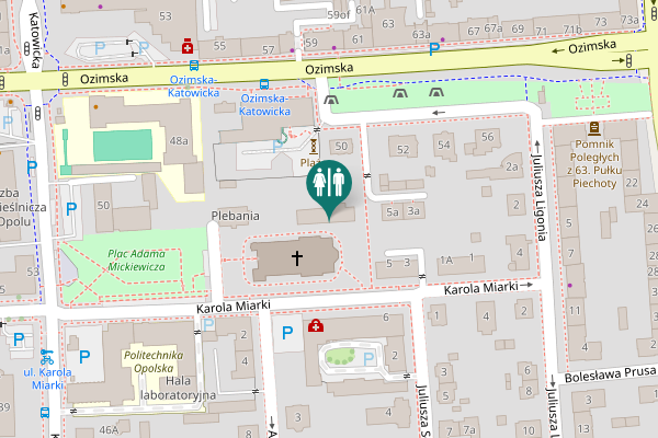 Map showing location of Ozimska 50 Toilet