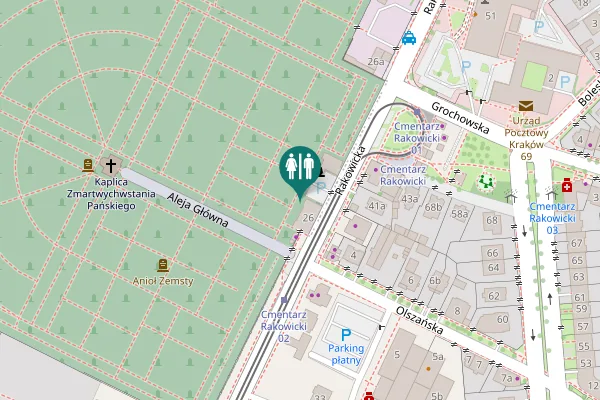 Map showing location of Rakowicka 26 Toilet