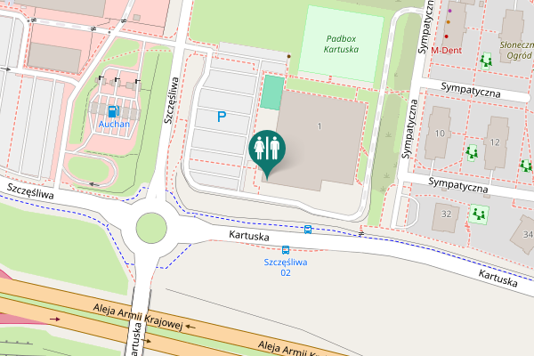 Map showing location of Szczęśliwa 1 Toilet