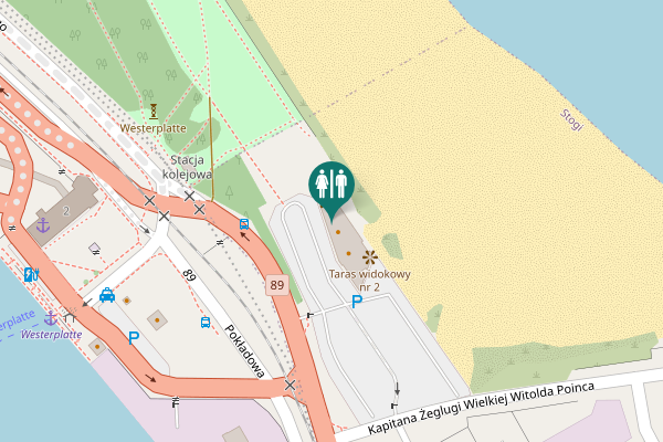 Map showing location of Majora Henryka Sucharskiego 77 Toilet