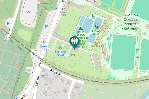 Map showing location of Nasypowa 6 Toilet