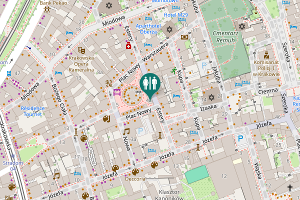 Map showing location of Plac Nowy 4a Toilet