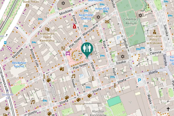 Map showing location of Plac Nowy 4a Toilet