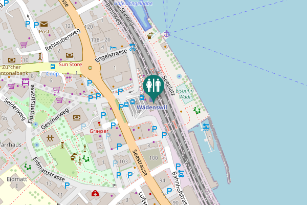 Map showing location of Bahnhofstrasse 4 Toilet