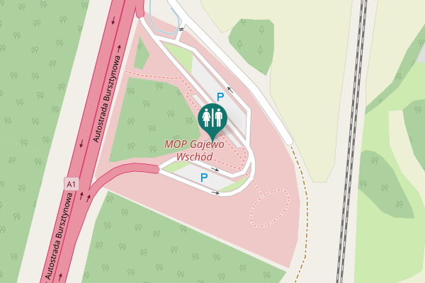 Map showing location of Gajewo Toilet