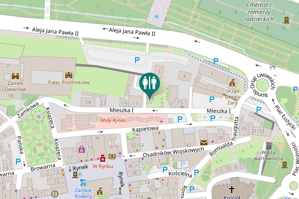 Map showing location of Mieszka I 17a Toilet