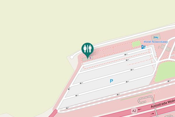 Map showing location of Autostrada Wolności Toilet