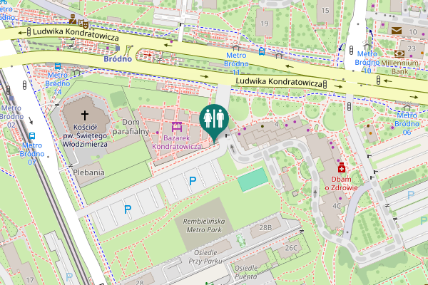 Map showing location of Warsaw Toilet