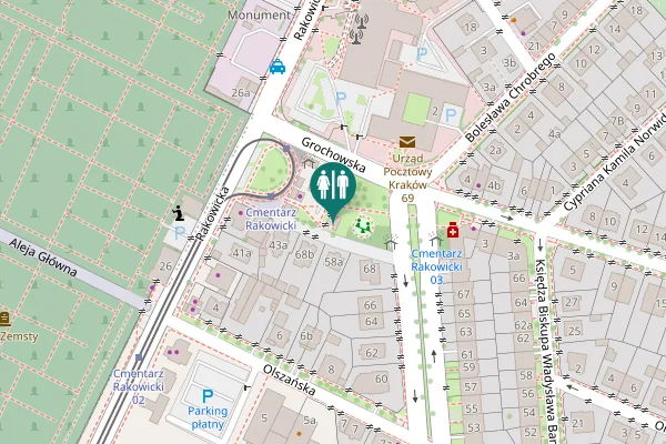 Map showing location of Aleja Pułkownika Władysława Beliny-Prażmowskiego 58a Toilet