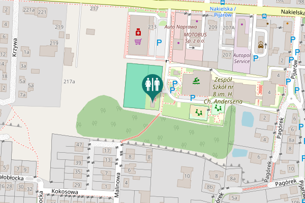 Map showing location of Nakielska 213 Toilet