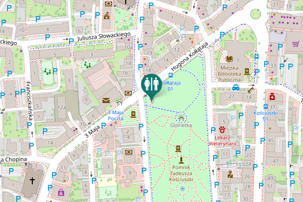 Map showing location of Hugona Kołłątaja 18 Toilet