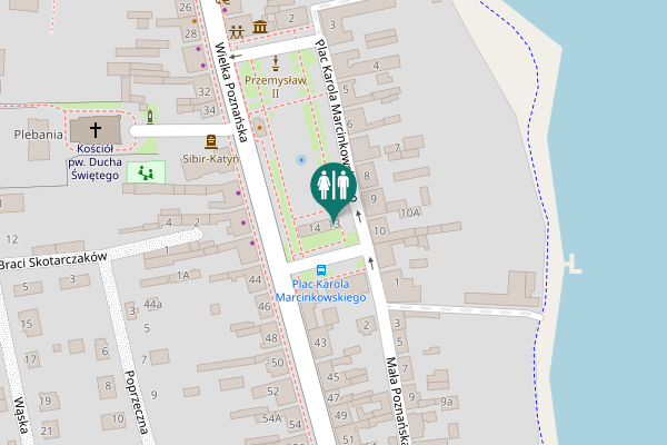 Map showing location of Plac Karola Marcinkowskiego 13 Toilet