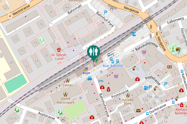 Map showing location of Bahnhofstrasse 4 Toilet