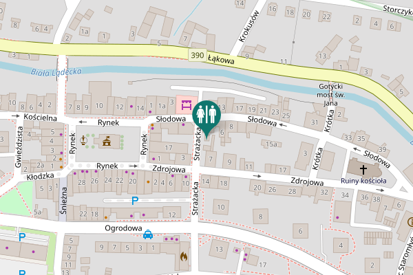 Map showing location of Strażacka Toilet