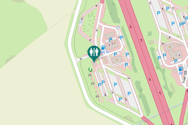 Map showing location of Fuel TIR Toilet