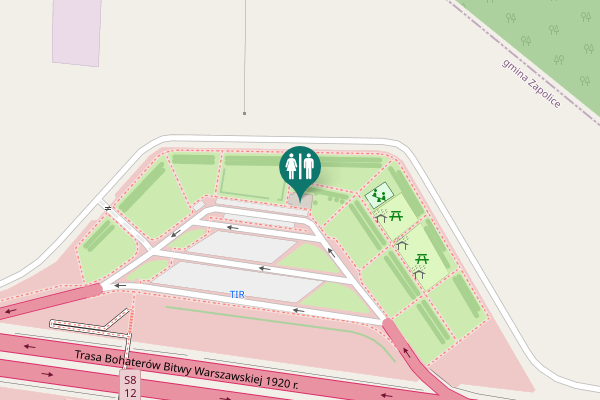 Map showing location of Trasa Bohaterów Bitwy Warszawskiej 1920 r. Toilet