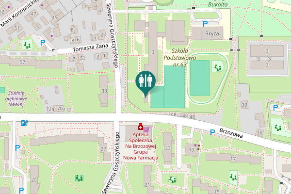Map showing location of Seweryna Goszczyńskiego 3 Toilet