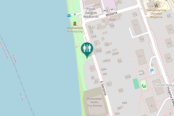 Map showing location of 6 Sierpnia 51 Toilet