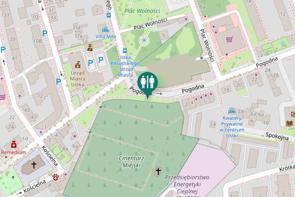 Map showing location of Pogodna Toilet