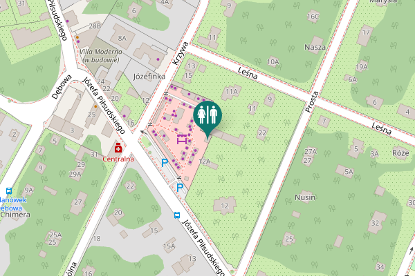 Map showing location of Józefa Piłsudskiego 14 Toilet