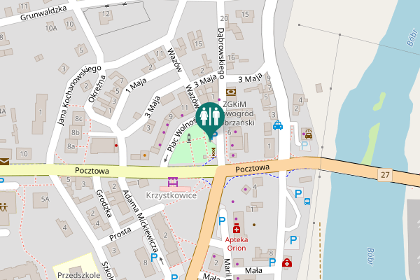 Map showing location of Dąbrowskiego Toilet