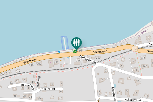 Map showing location of Seestrasse 149 Toilet