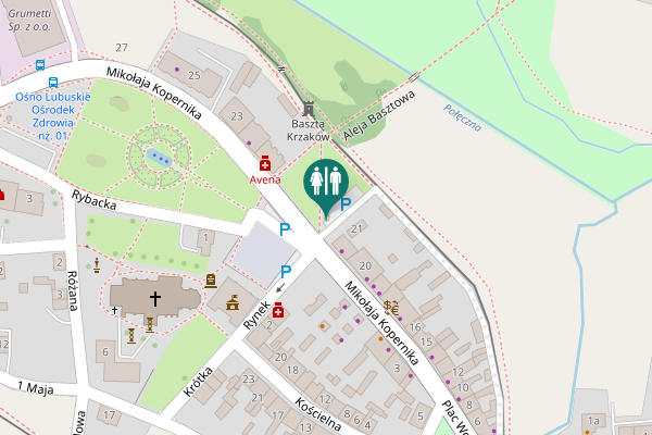 Map showing location of Mikołaja Kopernika 22 Toilet