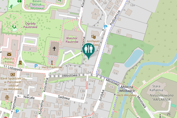 Map showing location of Mostowa 5 Toilet