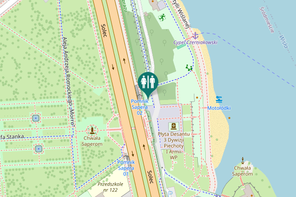Map showing location of Płyta Desantu Czerniakowskiego Toilet