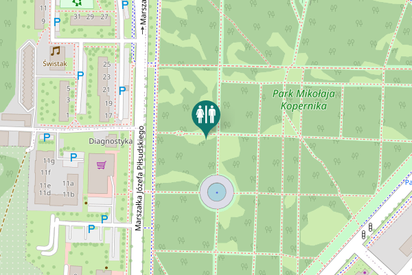 Map showing location of Gorzow Toilet