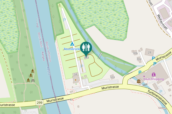 Map showing location of Muristrasse 34a Toilet