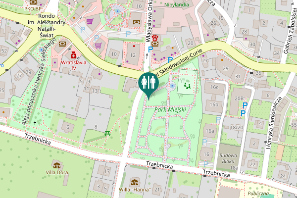 Map showing location of Ignacego Paderewskiego Toilet