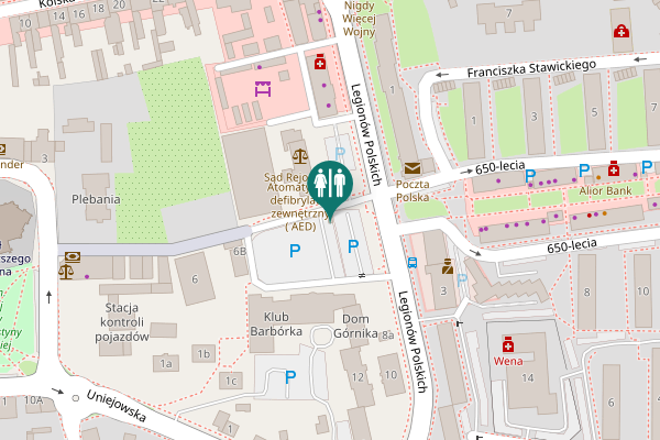 Map showing location of Legionów Polskich 4 Toilet