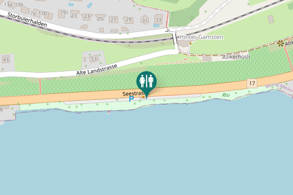 Map showing location of Seestrasse Toilet