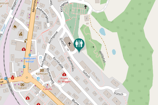 Map showing location of Wolhusen Toilet