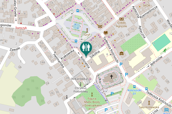 Map showing location of Szkolna 4 Toilet