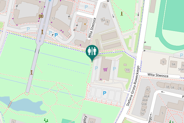 Map showing location of Wita Stwosza 16 Toilet