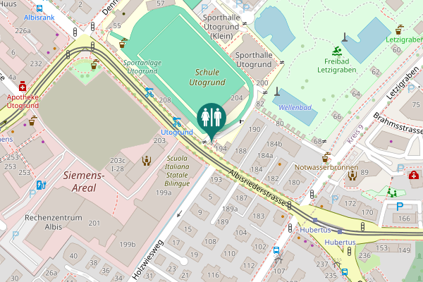 Map showing location of Albisriederstrasse 198 Toilet