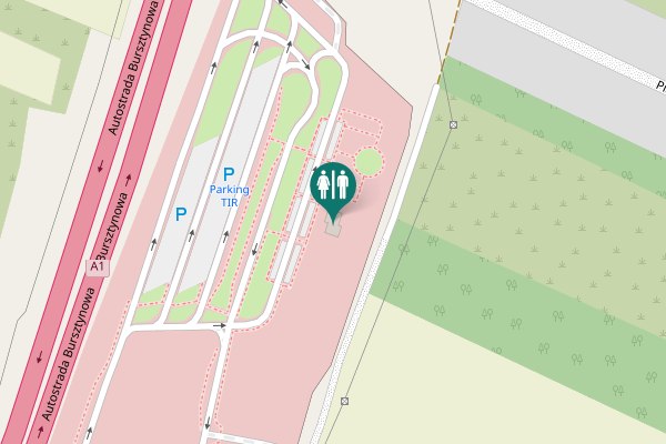 Map showing location of Piaskowa Toilet