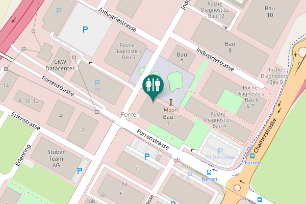 Map showing location of Forrenstrasse Toilet