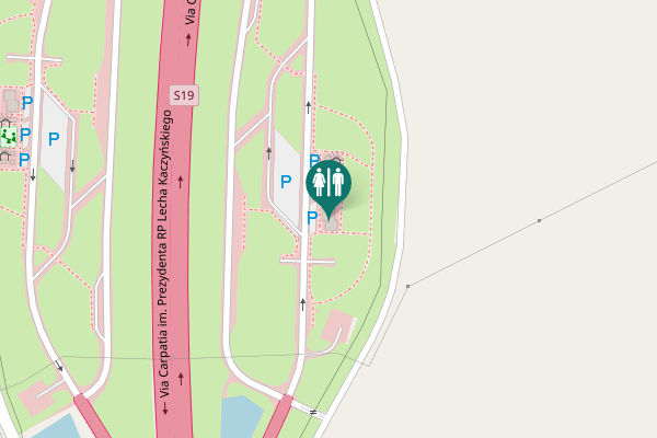 Map showing location of Via Carpatia im. Prezydenta RP Lecha Kaczyńskiego Toilet