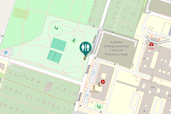 Map showing location of Ścieżka zdrowia Toilet