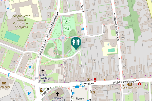 Map showing location of Chodzież Toilet