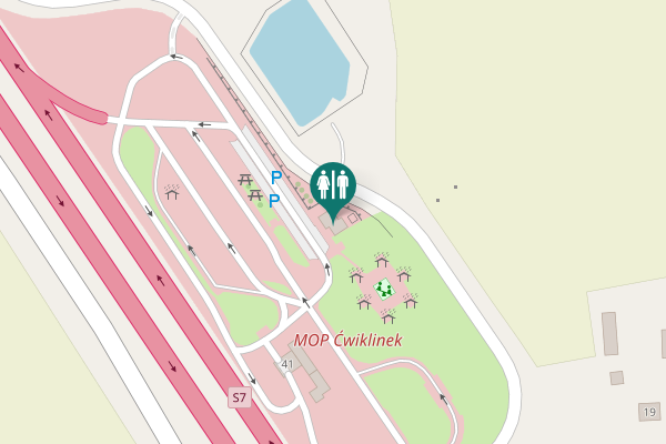 Map showing location of Ćwiklinek Toilet