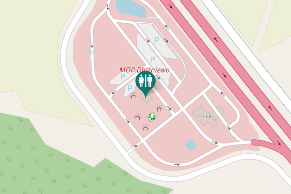 Map showing location of Dłużniewo Toilet