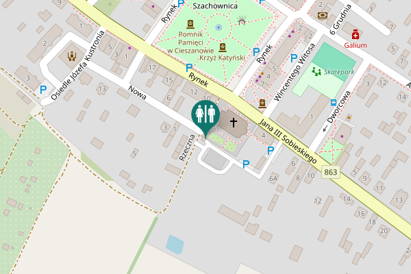 Map showing location of Rzeczna 2 Toilet