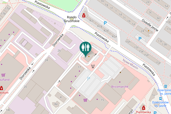 Map showing location of Piastowska 19 Toilet
