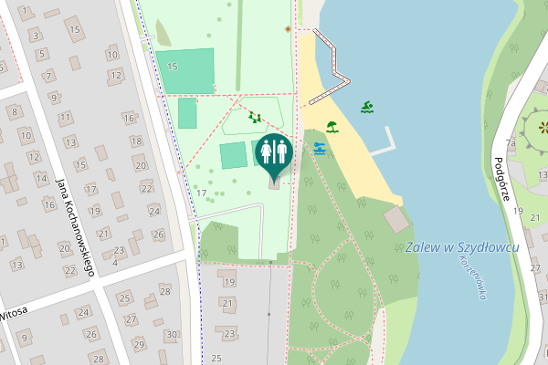Map showing location of Partyzantów 19 Toilet